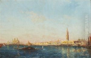 Vue Du Molle Et De Santa Maria Della Salute, Venise by Charles Clement Calderon