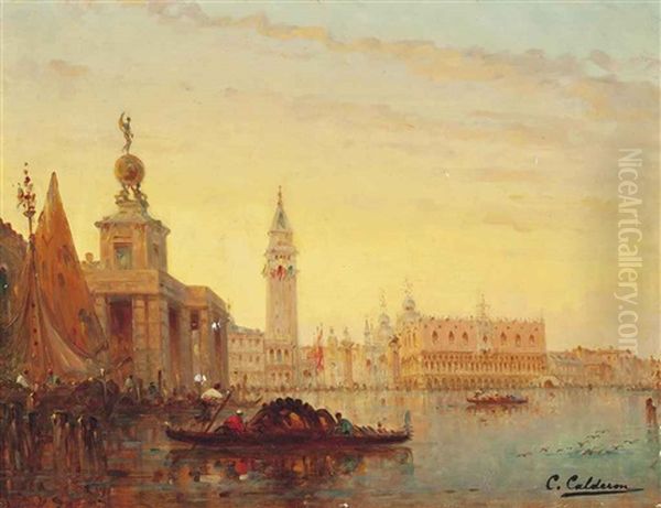 A Busy Day At The Customs House, Venice - view 1