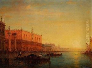 Le Grand Canal A Venise by Charles Clement Calderon