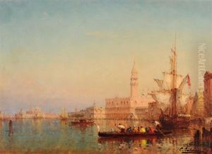 Ansicht Von Vendig Mit Dogenpalast by Charles Clement Calderon