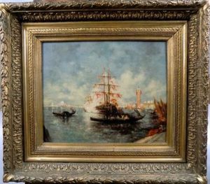 Voiliers Et Gondoles Sur Le Grand Canal A Venise by Charles Clement Calderon