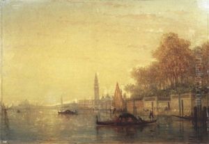 Les Gondoles Devant Le Jardin Francais, Venise