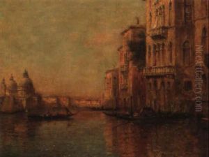 Le Canal Et Le Palais Des Doges A Venise by Charles Clement Calderon
