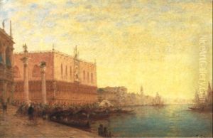 La Place Saint Marc A Venise by Charles Clement Calderon