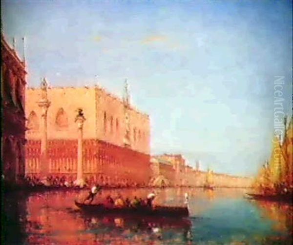Gondolas On The Grand Canal By The Doge's Palace, Venice - view 1