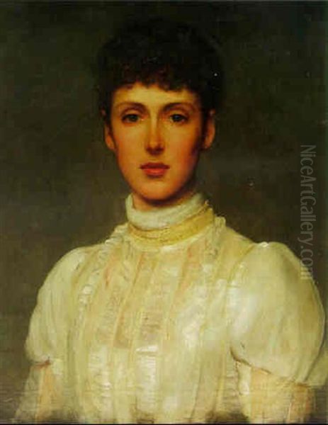 Portrait Of A Young Lady In A White Dress - view 1