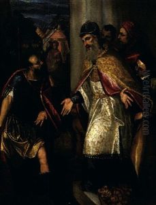 Abraham Et Melchisedech by Benedetto Caliari