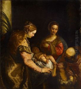 La Sainte Famille Avec Sainte Barbe Et Le Petit Saint Jean-baptiste