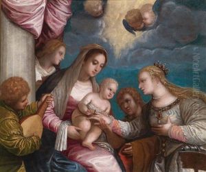 Die Mystische Vermahlung Der Heiligen Katharina by Carlo Caliari