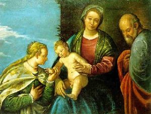Heilige Familie Mit Einer Heiligen by Carlo Caliari