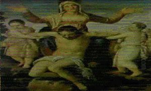 L'addolorata E Cristo Morto Sorretto Da Due Putti by Carlo Caliari