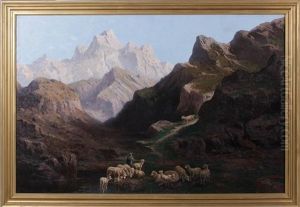 Landscape With Sheep by John Califano