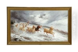 Sheep Herding In Winter Storm by John (Giovanni) Califano