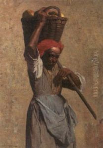 Black Woman Carrying A Basket Of Vegetables Black Woman Carrying A Basket Of Vegetables