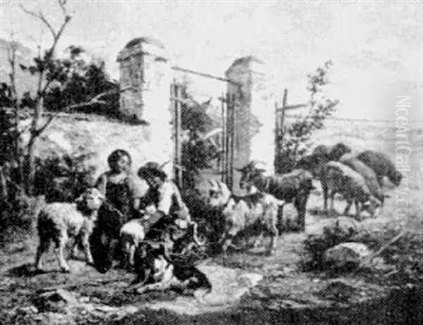 Children And Farm Animals - view 1