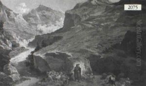 Mountain Landscape With Shepherd by John (Giovanni) Califano