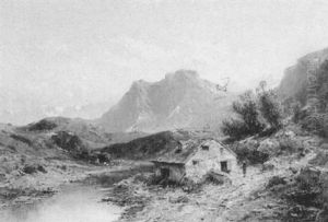 A Cottage By The Edge Of A Stream A Cottage By The Edge Of A Stream