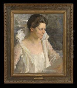 Portrait Of A Lady In White by Isaac Henry Caliga