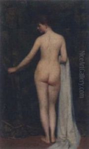 Nude By A Curtain by Isaac Henry Caliga
