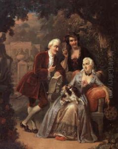 Elegante Gesellschaft Im Schlosspark