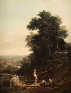 Idyllic Landscape At The City`s Edge by Augustus Wall (Sir.) Callcott