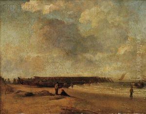 Shore Scene by Augustus Wall (Sir.) Callcott