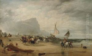 Smugglers Alarmed By An Unexpected Change From Hazy Weather While Landing Their Cargo by Augustus Wall (Sir.) Callcott