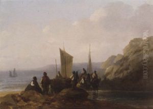 Fishermen Congregating On The Shore