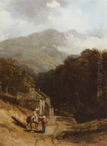 Figures On A Path With A Landscape Beyond