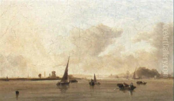 Fishing Vessels In A Calm Off The Shore - view 1