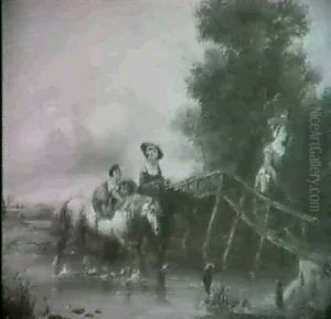 Crossing The Brook by Augustus Wall (Sir.) Callcott