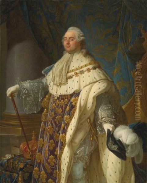 Portrait Of King Louis Xvi In Full Coronation Regalia - view 1