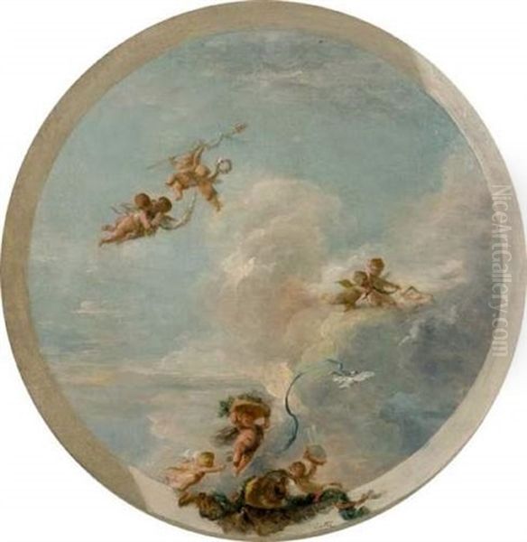 Putti Dans Les Nuees - view 1