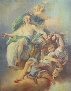 Le Couronnement De Flore by Alphonse-Apollodore Callet
