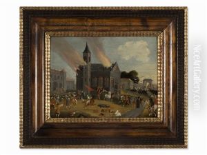 Burning Church by Jacques Callot