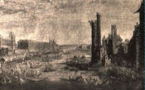 Vue Du Palais Du Louvre by Jacques Callot