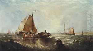 The Fishing Fleet Returning At The End Of The Day by John Callow