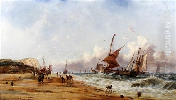 Wind Off Shore, Fishing Boats Beaching - view 1