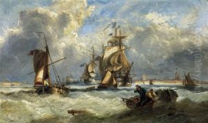 Sailing Vessels Off The Coast