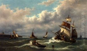 Imminent Danger At The Harbour Mouth by John Callow