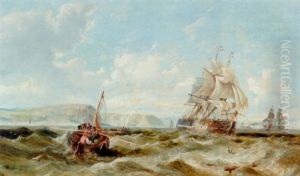 Marine Med Mange Skibe Ud For Kysten by John Callow