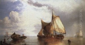 Sailing Barges In A Calm by John Callow