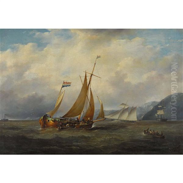 Segelschiffe Auf Rauer See - view 1