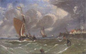 Segelboote An Der Kuste by William Callow