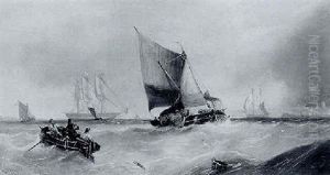 A Breeze On The Thames, Hay Bridges by William Callow