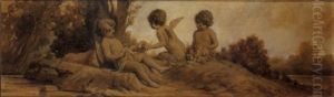 Putti Nel Paesaggio by Edoardo Calosso