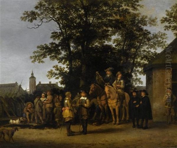 Soldatengefolge Vor Einer Stadt - view 1