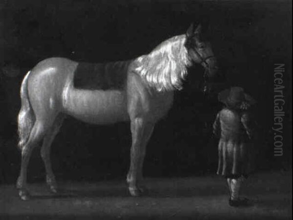 Groom With A Chesnut Horse - view 1