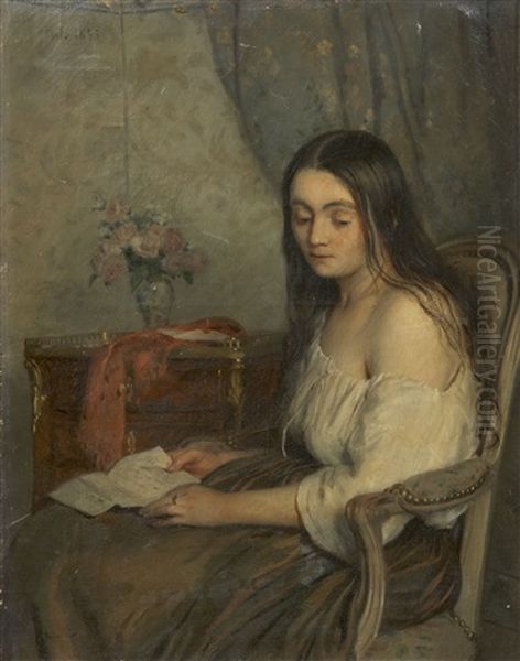 Portrait De Jeune Fille A La Lettre - view 1