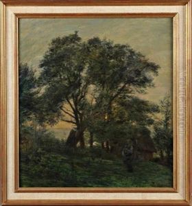 Honfleur Au Crepuscule, La Mer A Travers Les Arbres A La Ferme Saint Simeon